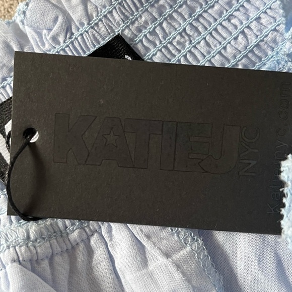 Katie J NYC Tween Bailee Skort Baby Blue Ruched Waist Ruffled Tiers Size L NWT - Picture 7 of 10